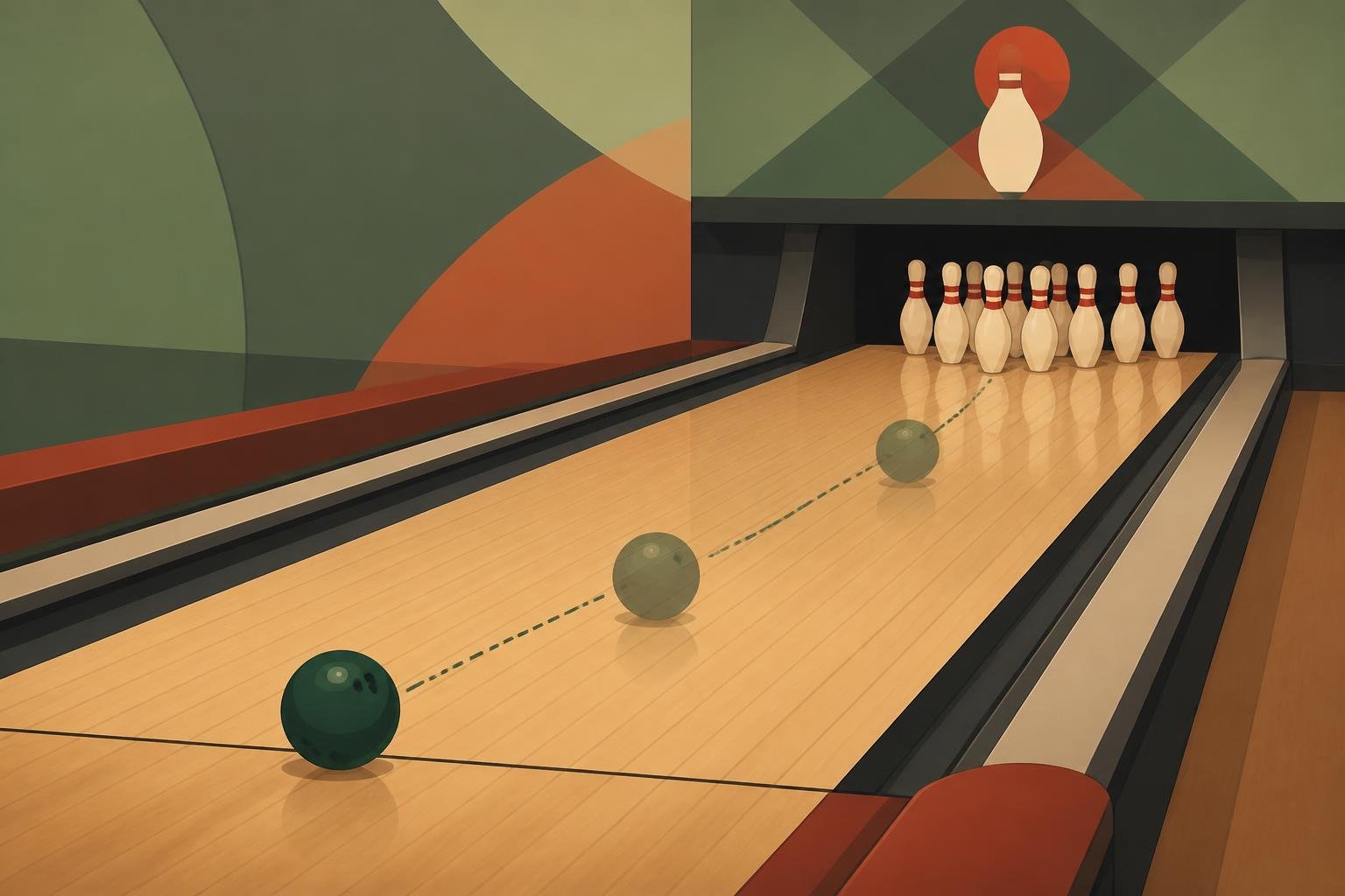 What Is Bowling With a Small Ball Known as? Candlepin vs. Duckpin 6 A duckpin lane with short pins and a visual sense of three shots in one frame.