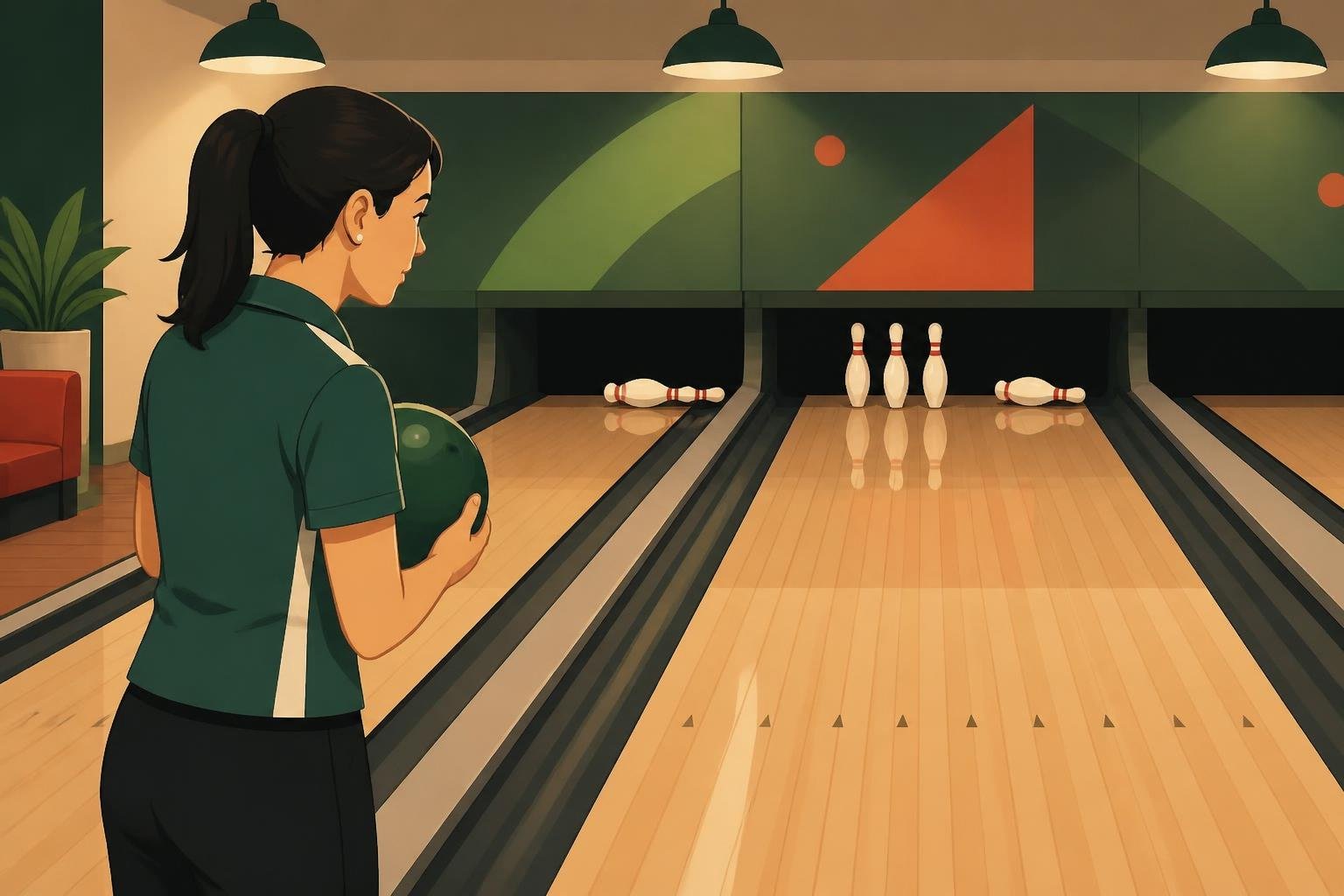 What Is Bowling With a Small Ball Known as? Candlepin vs. Duckpin 7 A bowler studying the remaining pins and fallen pins before the next shot.